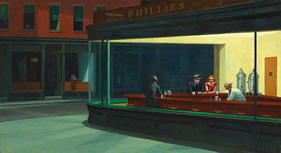 Nighthawks od Edwarda Hoppera z roku 1942