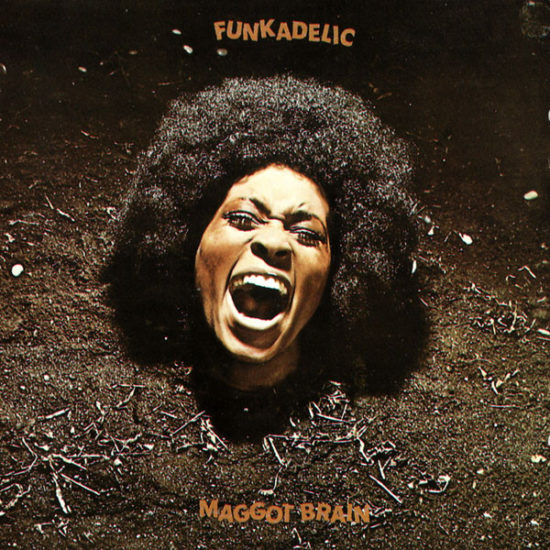 Přední strana původního vinylového vydání alba Maggot Brain od skupiny Funkadelic z roku 1971 na značce Westbound Records