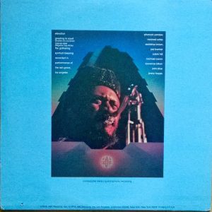 Zadní strana obalu LP desky Pharoah Sanders: Elevation (1974, Impulse! Records)