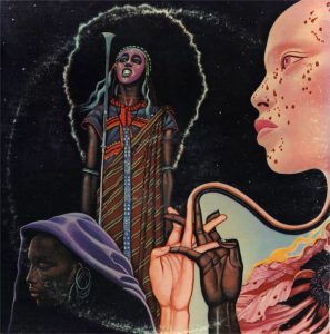 Zadní strana obalu 2LP Miles Davis: Bitches Brew (1970, Columbia)