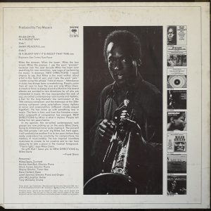Zadní strana obalu LP Miles Davis: In a Silent Way (1969, Columbia)