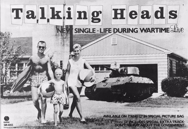 Reklama na singl Talking Heads s live nahrávkou písně Life During Wartime