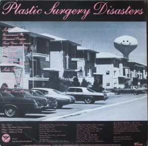 Zadní strana obalu LP Dead Kennedys: Plastic Surgery Disasters (1982, Alternative Tentacles)