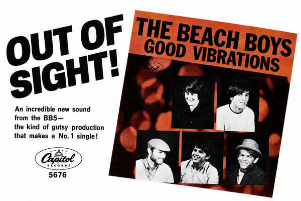 Reklama na singl The Beach Boys: Good Vibrations (1966, Capitol Records)