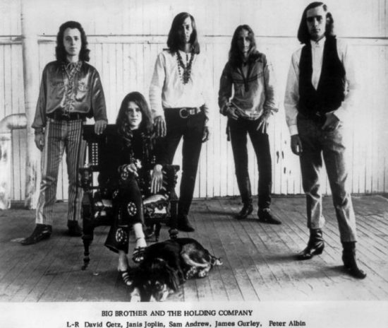 Reklamní fotografie Janis Joplin Big Brother and the Holding Company Foto: Albert B. Grossman, Wikimedia Commons, Public Domain